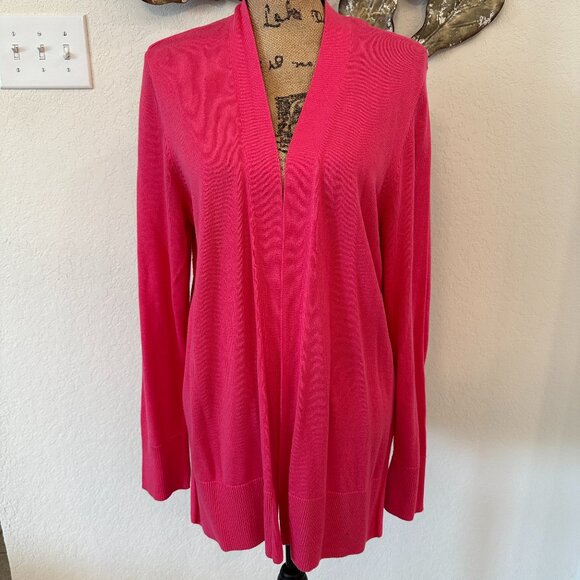 Croft & Barrow Women’s XL Open-Front Cardigan – Bright Pink - Picture 2 of 4